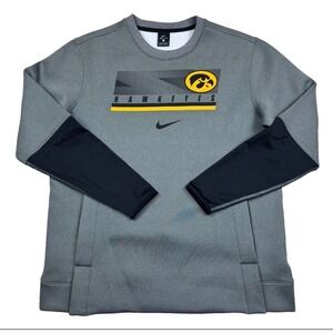 Nike Dri Fit University of Iowa Hawkeyes Crewneck Sweatshirt Large Gray On Field